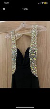 Illusion Prom Evening Dress Black, Back Less Size 8