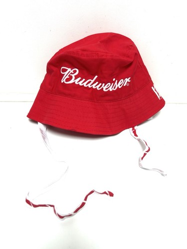 Budweiser red bucket hat with - budweiser,