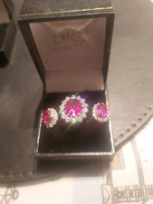 Ring and Earring Set Ruby Red
