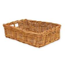 Rectangular Honey Rattan Wicker Storage Basket Woven Hamper Tray Home Decor