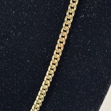 18K Gold Plated Cuban Link Chain Necklace 48cm/19" Marked PL-18K