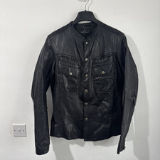 All Saints MONSTER Leather Shirt Jacket Size Small Vintage