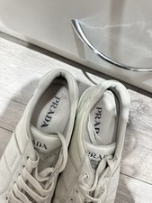 PRADA Mens Sneakers Size 7.5 White Trainers Shoes Lace Up Rubber Sole