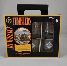 SIX WHISKY TUMBLERS BOXED -