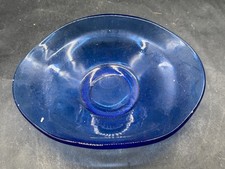 VINTAGE COBALT BLUE GLASS BOWL
