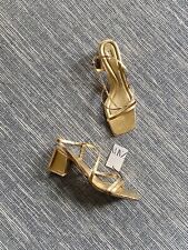 Zara Gold Metallic Mid Height