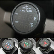 Cigarette Lighter Voltage Meter Tester 12V UK LED Car Auto Thermometer Electric