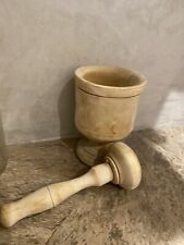 Wooden Rare Collectible Herb Mortar  Pestle Grinder Hand Held Small Spices Seeds