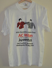 AC MILAN VS JUVENTUS 2003 Champions League Final FOTL White T-Shirt Mens Large