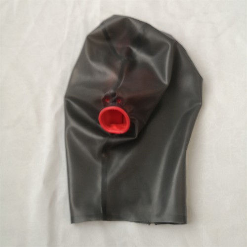 Transparent black latex hood - transparent,