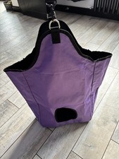 Pony Travel Stable Purple Black Hay Net Open Bag Holder Home Shows Wagon Trailer