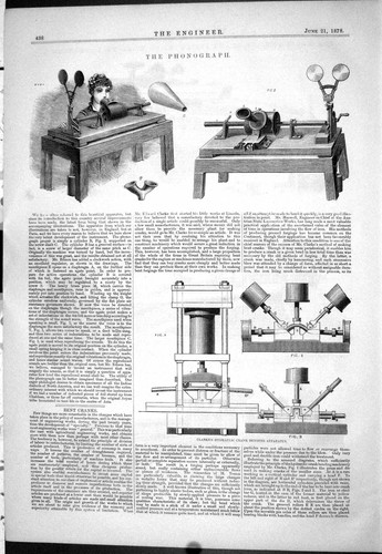 Old 1878 phonograph bent - old,