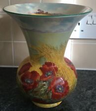 EXCELLENT rare ROYAL DOULTON POPPIES IN CORNFIELD 9" TRUMPET shaped VASE 8025