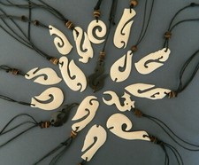 Mens Ladies Necklaces 3 x Maori Style Jewellery Symbol  Hook Carved Pendant
