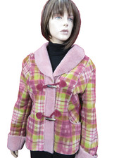 PER UNA PINK MIX FAUX SUEDE JACKET FLEECE LINED  Medium Chest 40