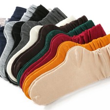 Women Cotton Slouch Socks Solid Ladies Fashion Soft Striped Warm Long Socks NEW