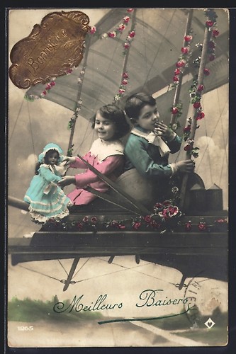 Airplane with children and