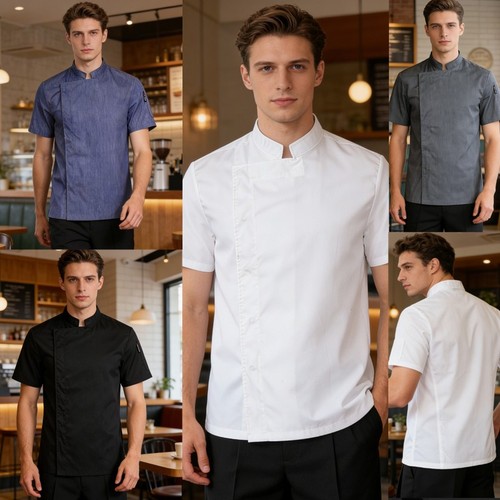 Men chef coat short - men,