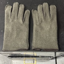 WW2 US or French Leather Palm OD Wool Gloves Size 10 Winter