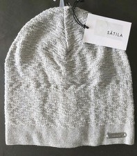 SATILA Swedish 100% Org. Cotton BEANIE Light Grey Hat Toque Womens LIGHTWEIGHT