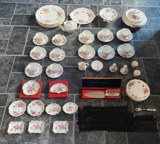 Large Vintage Royal Crown Derby ‘Posies’ Dinner/Tea Set 55 Pieces 