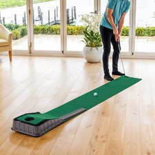 Golf Putting Mat Putting Green Practice Training Aid Auto Ball Return One Hole