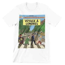 Tin Tin T-Shirt Tintin voyage abbey rd retro cartoon movie