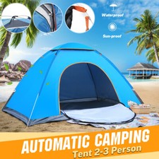 2-3 Man Person Pop-Up Tent Family Festival Camping Beach Garden Kids Sun Shelter