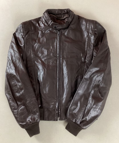 Vintage leather bomber jacket - leather,