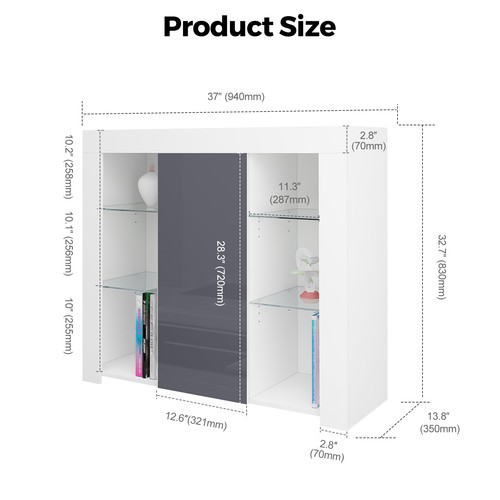 High gloss door sideboard - gloss,