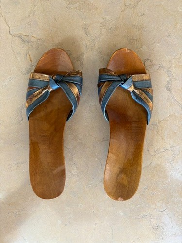 Vintage ladies wooden clog