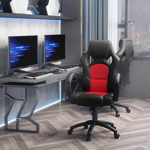 Red office chair leather - chair, pu