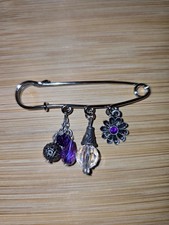 Silver Safety Pin Style Brooch