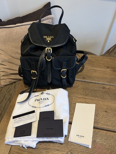 Prada black nylon backpack - black,