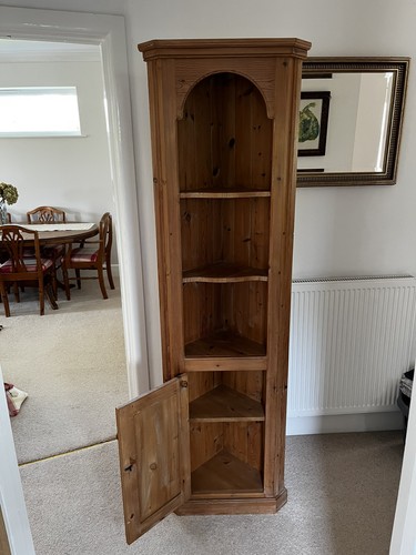 Vintage pine corner cabinet - pine,