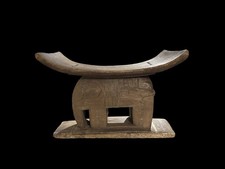 Old Ashanti Stool Signed by Palace Chief Crafter . Ghana West Africa