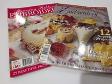 2 x Embroidery & Cross Stitch Books ~  Sewing Patterns Christening Gown Beadwork