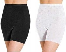 BRITISH MADE Ladies womens  Thermal Long Leg Pantee Bloomer Black & White