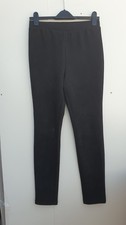 Nina Leonard Narrow Leg Faux Suede Trousers Black New Size Medium QVC