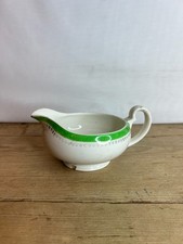 Vintage Alfred Meakin White with Green and Gold Edge Pattern Milk Jug