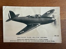 Vintage Postcard UK ?? New Fighter Plane Bell P39 Aircobra Valentine’s RPPC