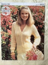Sirdar Gemini knitting pattern 6503. DK lacy sweater 32-44" Original