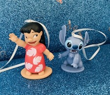 DISNEY SET OF  2 SMALL LILO AND STITCH CHRISTMAS TREE DECORATIONS