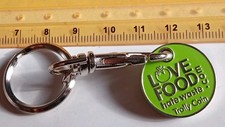 VINTAGE Metal Keyring Food Alcholic Drink food shopping cart token love food hat