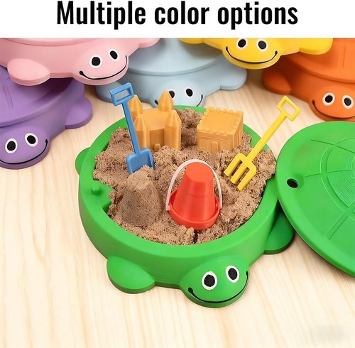 Mini turtle sandbox with - turtle, lid