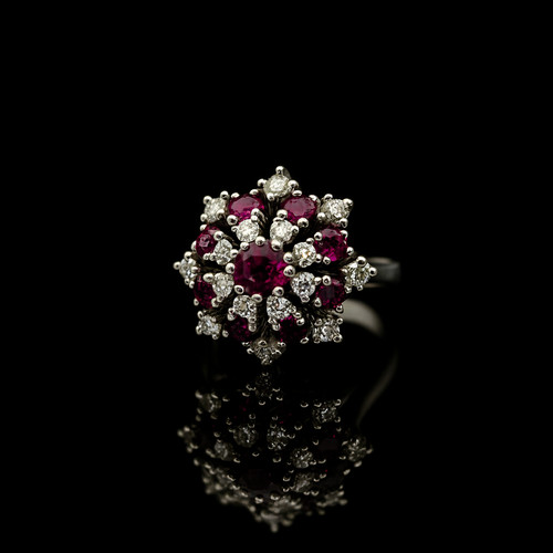 Vintage flower ring 585 - ring,