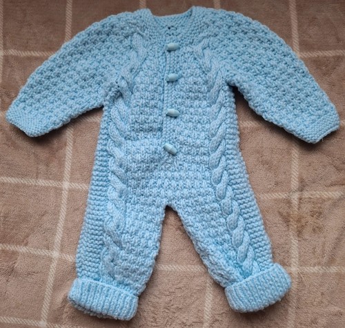 Hand knitted baby romper - hand,
