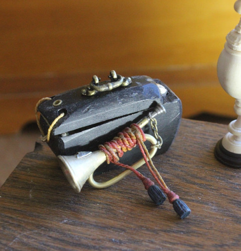 Dolls house miniature - miniature, bugle