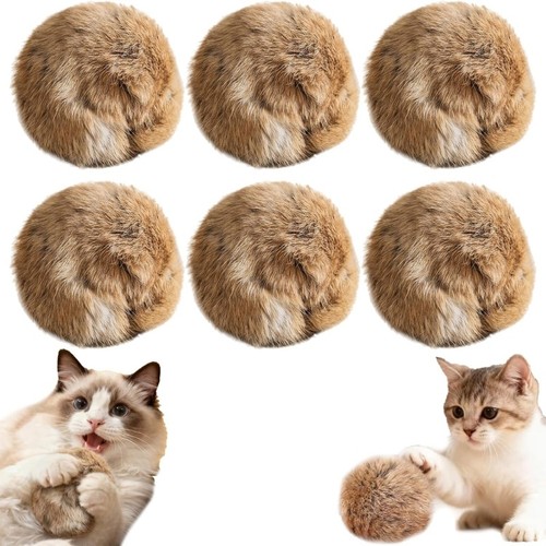 Rabbit fur ball cat - rabbit, soft