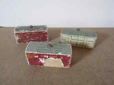 3  x  Vintage Tri-ang Wooden Wagon Containers   OO Gauge